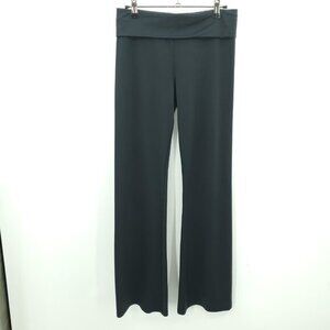 VTG Y2K Soffee Stretchy Fold-Over Low Rise Flare Yoga Pants M Black